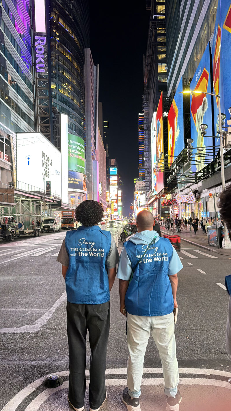 Two The Clear Islam volunteers in Times Square